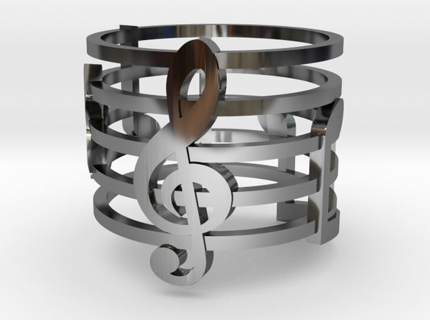 Musical Ring (Size 6) in Fine Detail Polished Silver