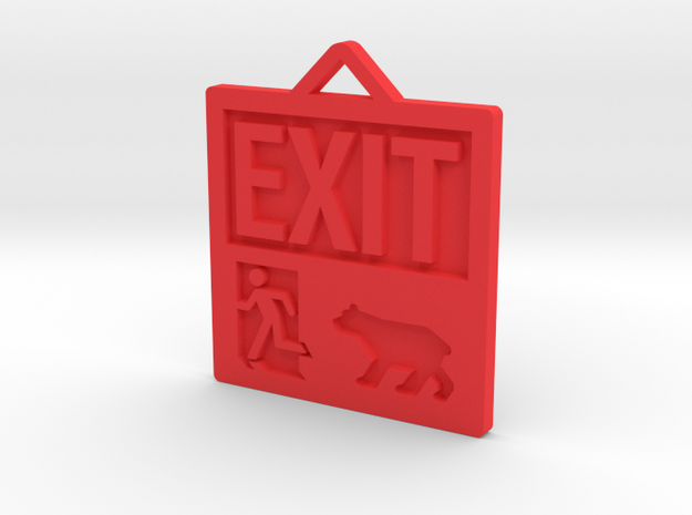 Exit Pursued By Bear in Red Processed Versatile Plastic