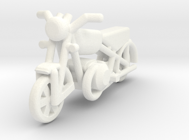 Motorcycle 1-87 HO Scale in White Processed Versatile Plastic