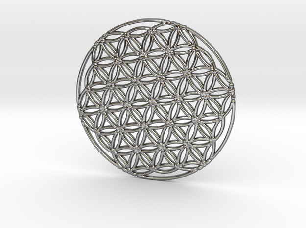 Flower of Life in Fine Detail Polished Silver: Extra Large
