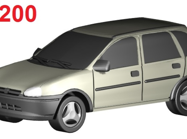 Opel Corsa (1:200) in Smooth Fine Detail Plastic
