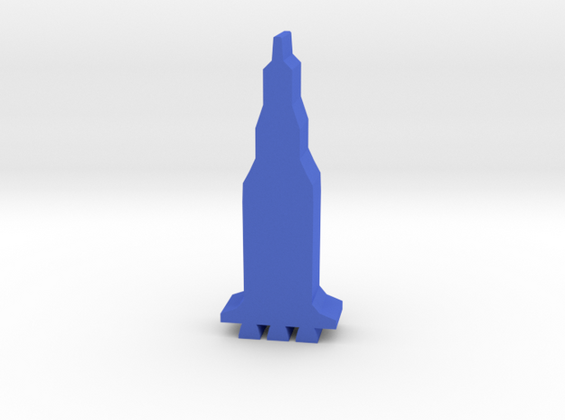 Game Piece, Saturn V Apollo Moon Rocket in Blue Processed Versatile Plastic