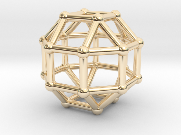 0389 Small Rhombicuboctahedron V&E (a=1cm) #002 in 14K Yellow Gold