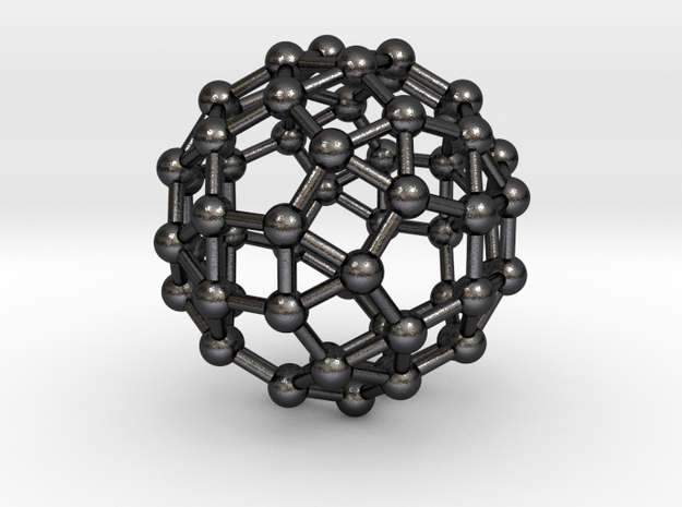 0392 Small Rhombicosidodecahedron V&E (a=1cm) #003 in Polished and Bronzed Black Steel