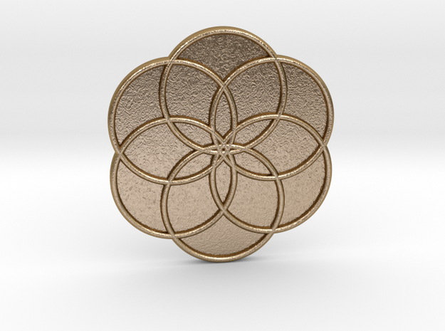 Flower of Life in Polished Gold Steel