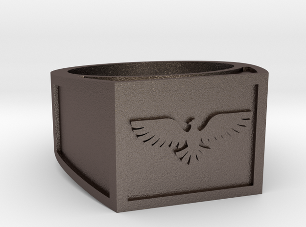 EAGLE RING Stl in Polished Bronzed Silver Steel