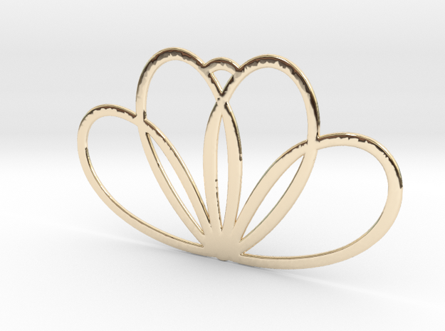 Trihearts in 14k Gold Plated Brass