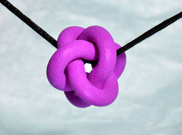 Borromean Rings Pendant in Purple Processed Versatile Plastic: Large