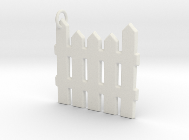 White Picket Fence Keychain in White Natural Versatile Plastic