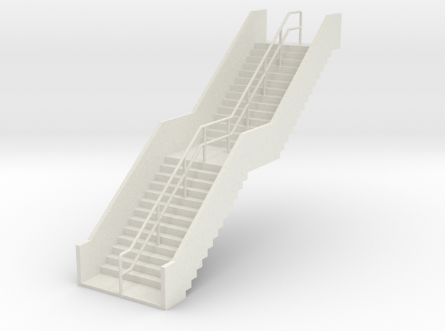 HO Stairs H62mm in White Natural Versatile Plastic