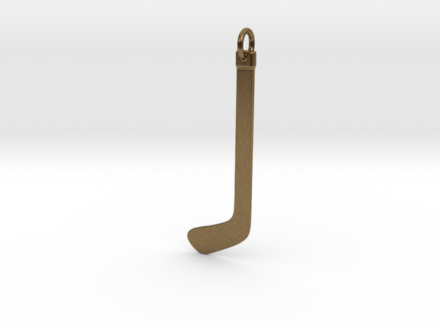 DRAW pendant - hockey stick in Natural Bronze