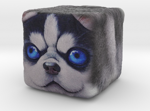 Dog Cube Husky in Full Color Sandstone