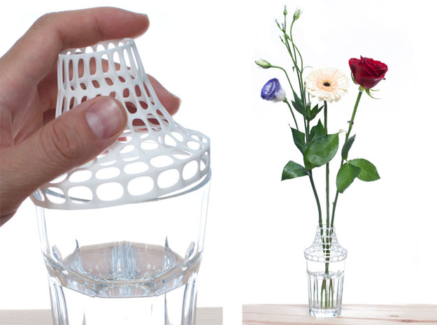 Clip on vase in White Natural Versatile Plastic