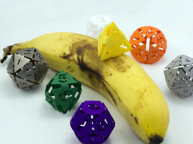 Big die 4 / d4 26mm / dice set in Yellow Processed Versatile Plastic