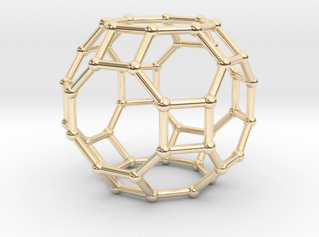 0287 Great Rhombicuboctahedron V&E (a=1cm) #002 in 14K Yellow Gold