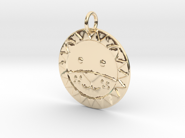 Cute Lion Face in 14K Yellow Gold