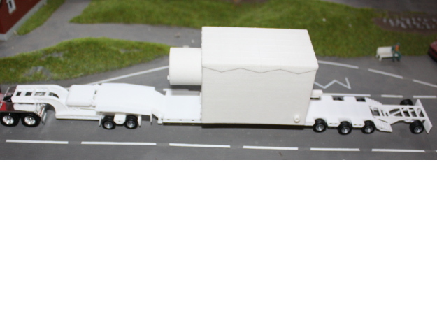 000036 ( 2 axle Dolly ) Low Loader USA HO 1:87 in White Natural Versatile Plastic