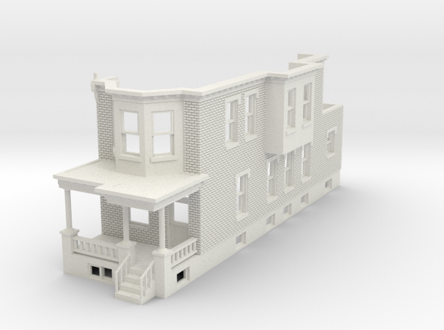 O scale WEST PHILLY ROW HOME END 48 in White Natural Versatile Plastic