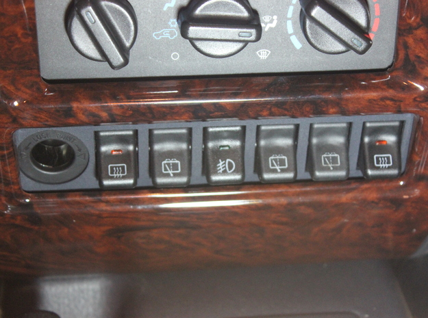 97-01 Jeep Cherokee XJ 6 switch bezel Driver Power in Black Natural Versatile Plastic