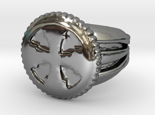 VargheimCross Ring Alfa in Fine Detail Polished Silver