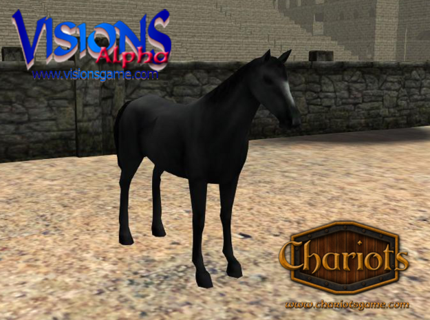 Horse Black in Full Color Sandstone