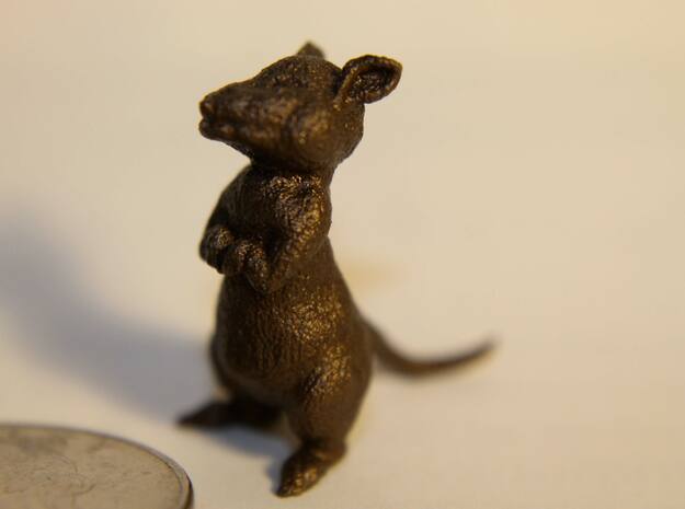 1 inch Mouse in Polished Bronze Steel