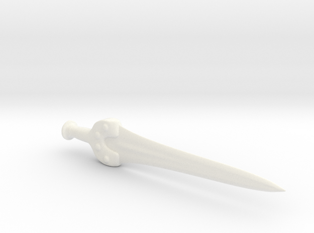 Grip-Tongue Sword in White Processed Versatile Plastic