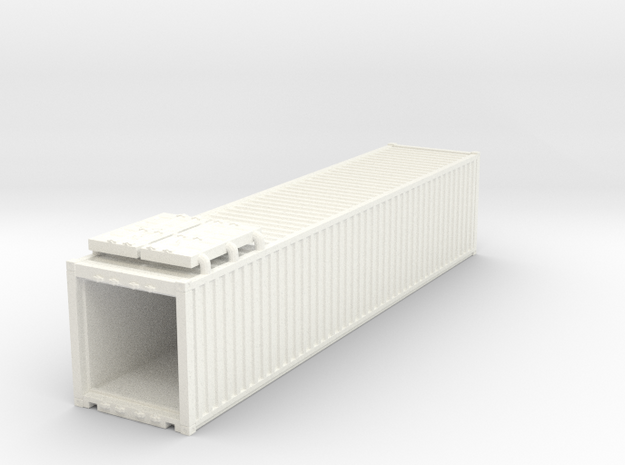 40' Container.HO Scale (1:87) in White Processed Versatile Plastic