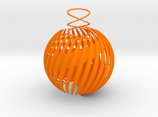 Semi-open christmas ball thick in Orange Processed Versatile Plastic