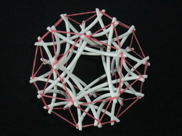 Tensegrity Icosidodecahedron 2 in White Natural Versatile Plastic