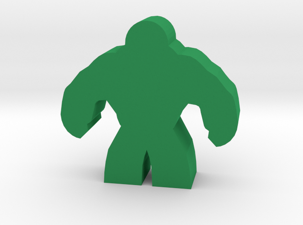 Game Piece, Brute Hero Meeple in Green Processed Versatile Plastic