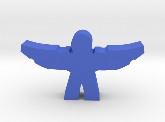Wing-Suit Hero Meeple in Blue Processed Versatile Plastic