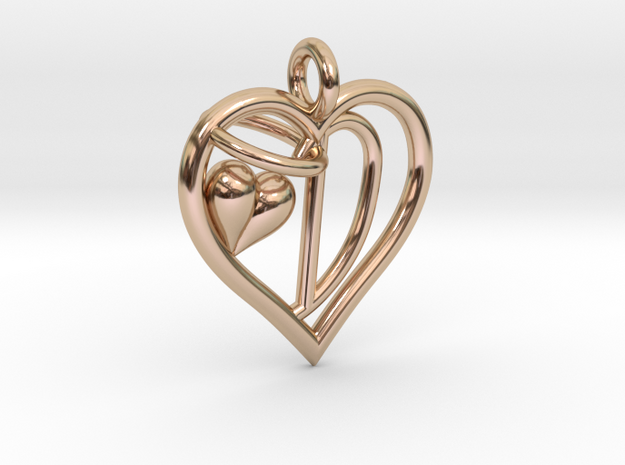HEART D in 14k Rose Gold Plated Brass
