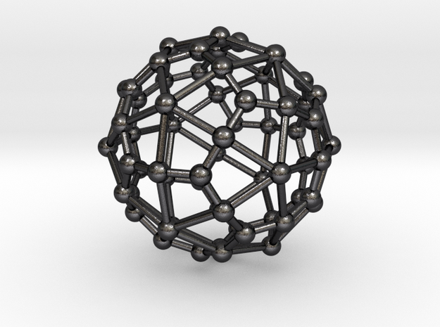 0312 Deltoidal Hexecontahedron V&E (a=1cm) #003 in Polished and Bronzed Black Steel
