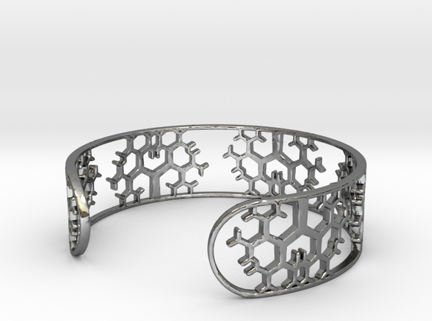 Geometric Tree Bracelet 7in (18cm) in Fine Detail Polished Silver