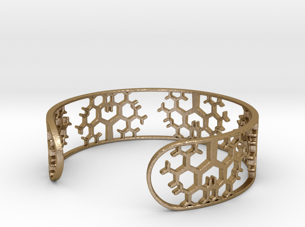 Geometric Tree Bracelet 7in (18cm) in Polished Gold Steel