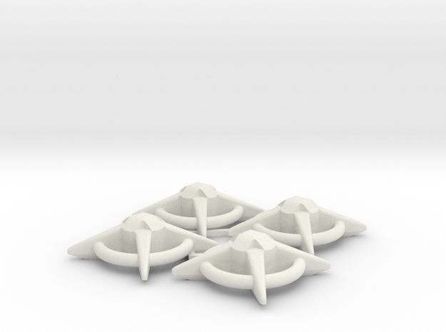 Terran Starbases - Pack of 4 (Connected) in White Natural Versatile Plastic