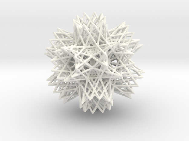 2-Compound of a great retrosnub icosidodecahedron  in White Processed Versatile Plastic
