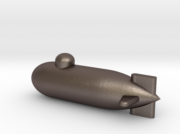 Monopoly Submarine Custom Piece in Polished Bronzed Silver Steel