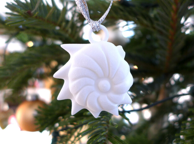 Cristellaria Ornament - Science Gift in White Processed Versatile Plastic