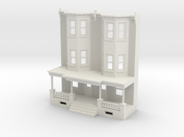 WEST PHILLY 3S ROW HOME 160 Brick TWIN  in White Natural Versatile Plastic