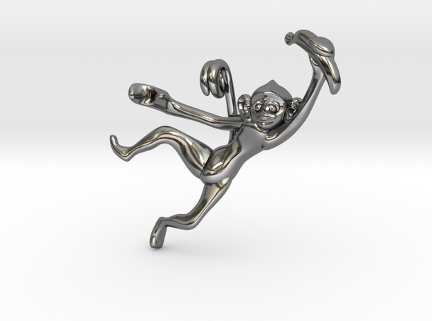 3D-Monkeys 208 in Fine Detail Polished Silver
