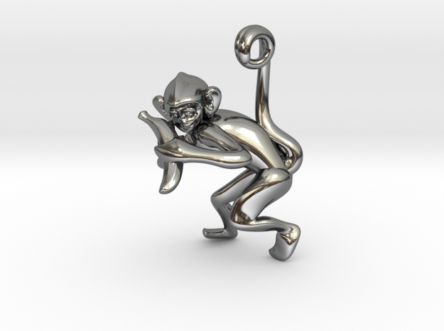 3D-Monkeys 230 in Fine Detail Polished Silver