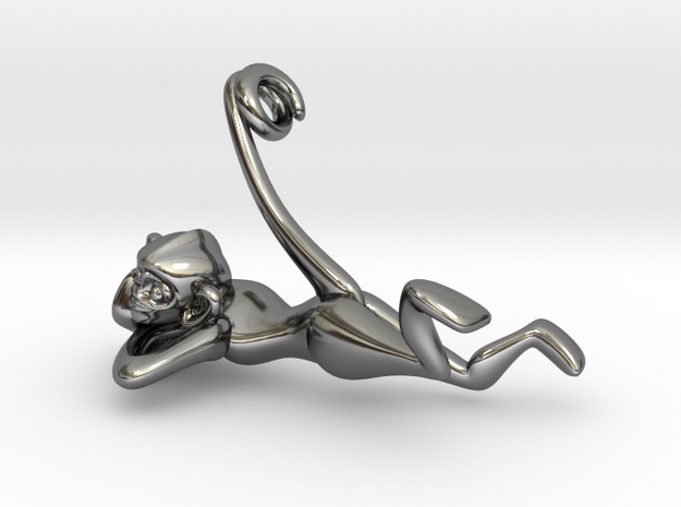 3D-Monkeys 234 in Fine Detail Polished Silver