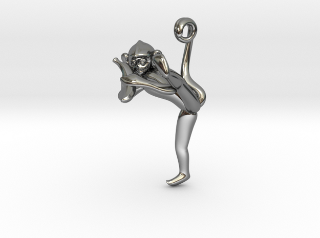3D-Monkeys 252 in Fine Detail Polished Silver