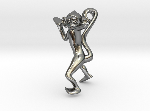 3D-Monkeys 260 in Fine Detail Polished Silver