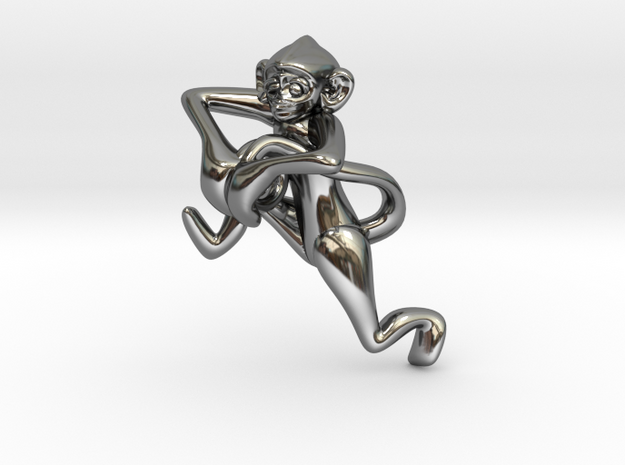 3D-Monkeys 272 in Fine Detail Polished Silver