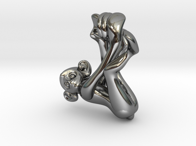 3D-Monkeys 277 in Fine Detail Polished Silver