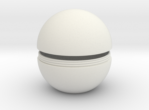 Sphere With Thread in White Natural Versatile Plastic