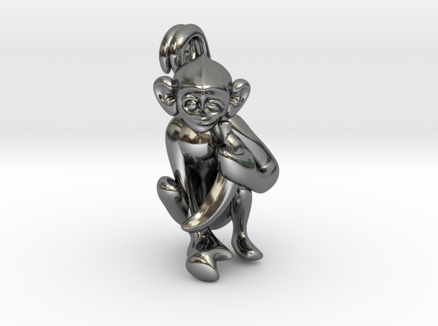 3D-Monkeys 330 in Fine Detail Polished Silver